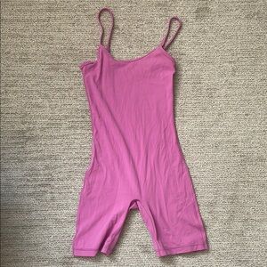 Vibrant Pink Sleeveless Bodysuit with Spaghetti Straps